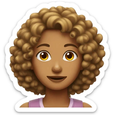 Curly Haired Tan Woman  sticker