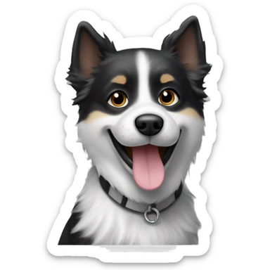 Small black and grey American Eskimo/Terrier mix dog smiling sticker