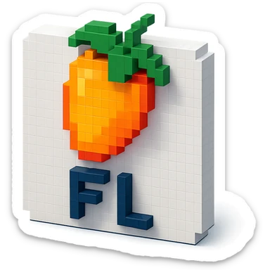 FL Studio logo, voxel style sticker