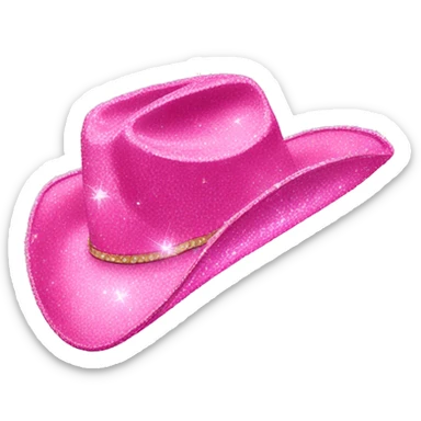 pink glittery cowgirl hat sticker