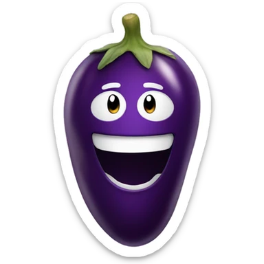 big smile with eggplant  sticker