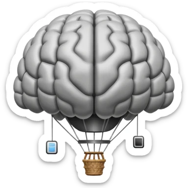 Globo aerostatico con forma de cerebro sticker