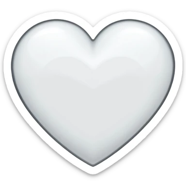 white heart with a silver outline sticker