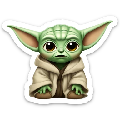 Angry baby yoda sticker