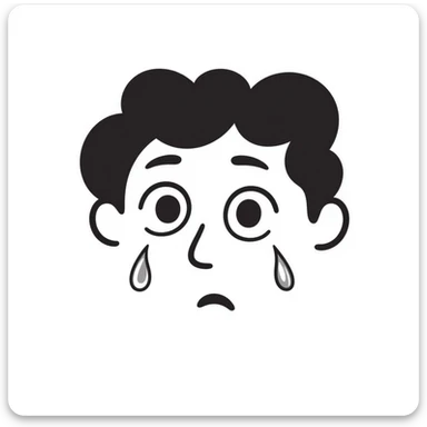 sad face with tears, expressing melancholy sticker