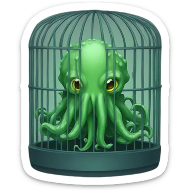 cthulhu in a cage open sticker