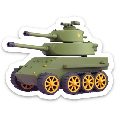 tank with a gatling gun mounted sticker
