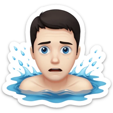 man drowning sticker