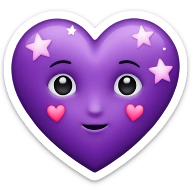 emo heart with glowing stars and purple night sticker