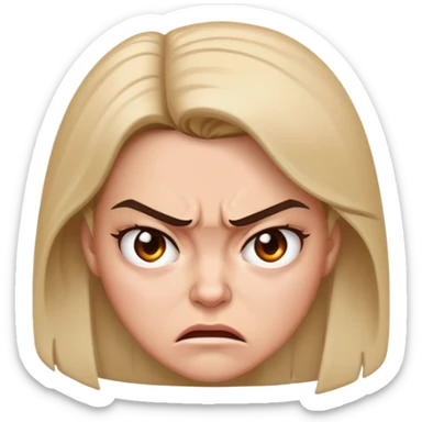 weird lady pissed off sticker