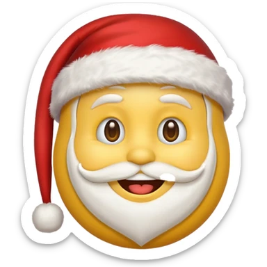 Smiling emoji with santa hat on sticker