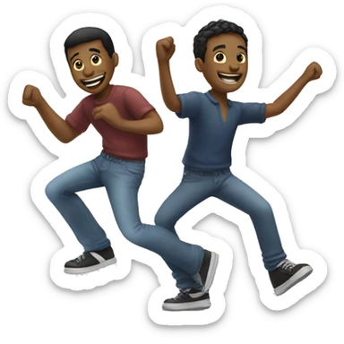 Two guys and one girl dancing  sticker