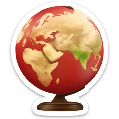 el globo de la tierra en rojo  sticker