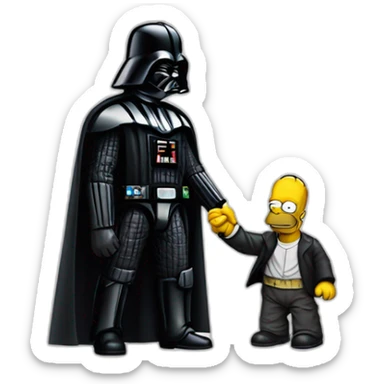 darth vader with homer simpson sticker