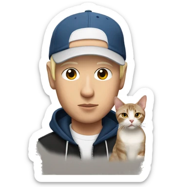 Eminem with a cat sticker