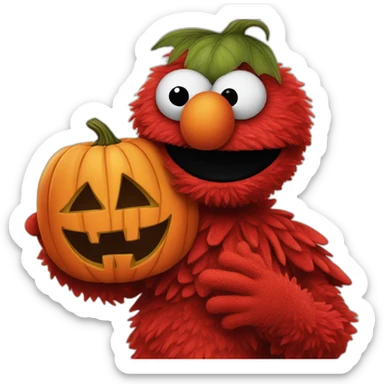 elmo enjoys Halloween sticker
