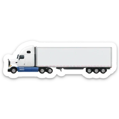 Semi truck and trailer, side view  sticker