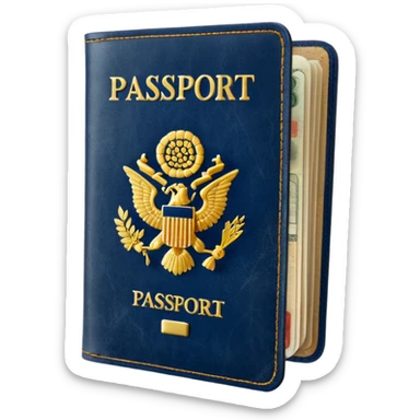 passport with visa stamp sticker