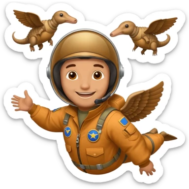 Man flying in the sky of armadillos sticker