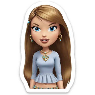 blue eyed girl with jewelry sticker