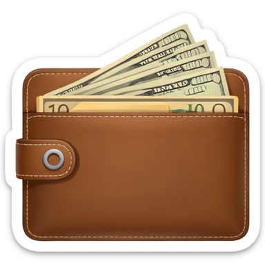 wallet with money sticker