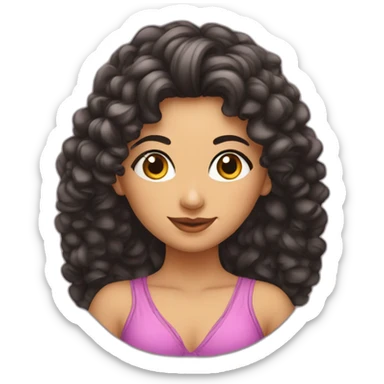 fille arabe au cheveux bouclés avec un bandeau  sticker