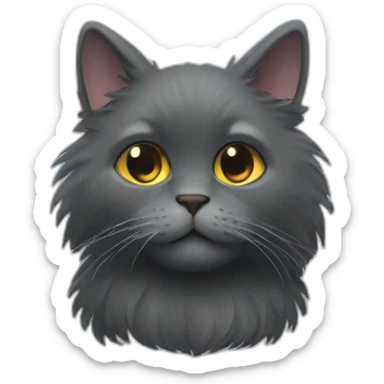 cat fluffy-dark-grey-cat sticker