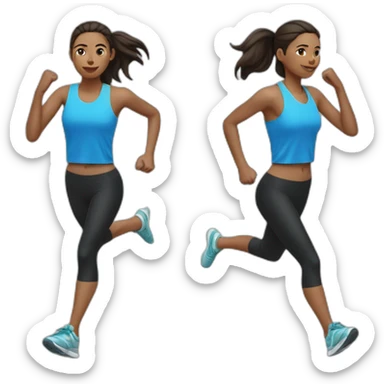 Runner girl with two tops sticker