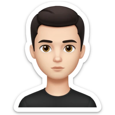 pretty handsome bratz man, dark eyes,  short dark hair, dark eyes, pale skin, defined jawline sticker