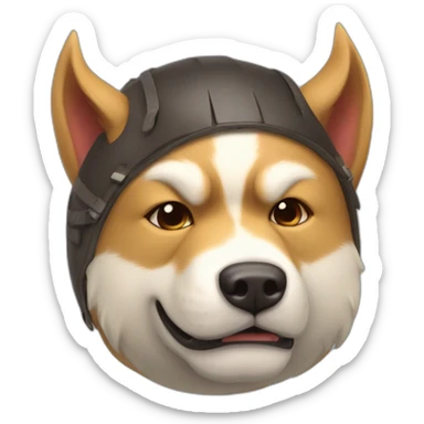 hog-rider-clash-royAL WITH AKITA INU HEAD sticker