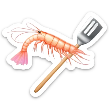 Shrimp with spatula  sticker