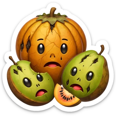 small pile of rotten fruits sticker