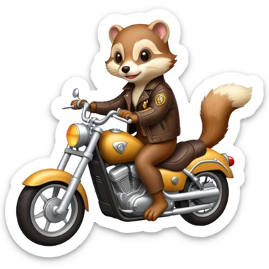 Weasel riding a motorcycle  sticker