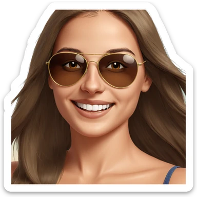 happy girl in sunglasses sticker