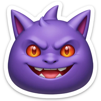 I want an Gengar (Pokemon) that looks cute. sticker