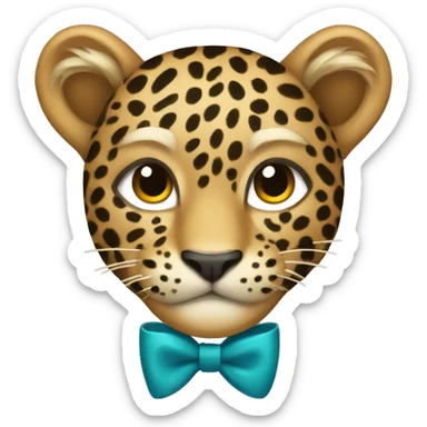 Leopard bow sticker