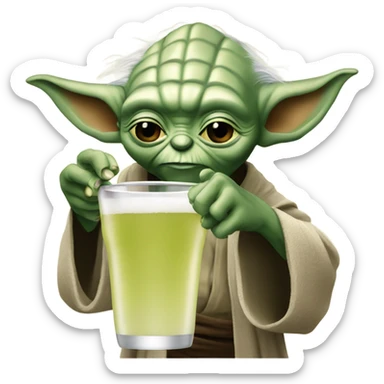 Yoda drinking  sticker
