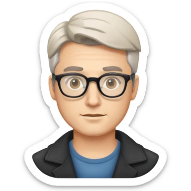 male filmmaker with glasses sticker