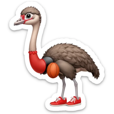  ostrich-in-red sneakers sticker