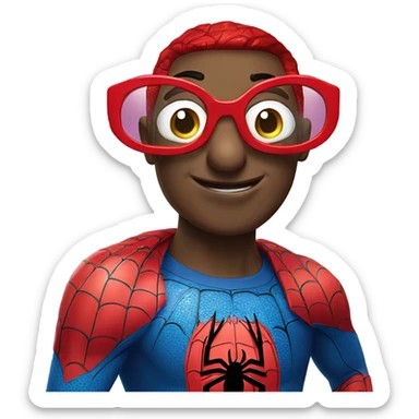 Spider-Man with peppa pig glasses sticker
