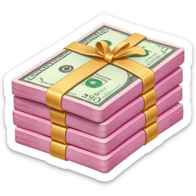 pink money stacks  sticker