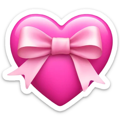 Pink heart with bow sticker