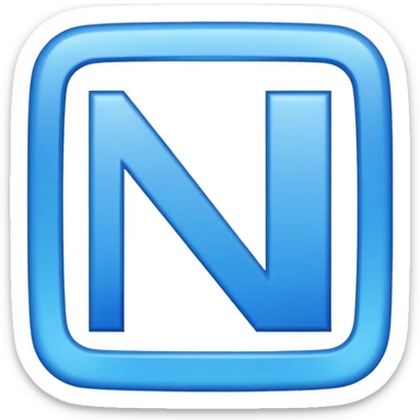 capital letter "N" printed in blue color square shape in center sticker