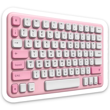 Pastel pink and white gaming computer keyboard sticker