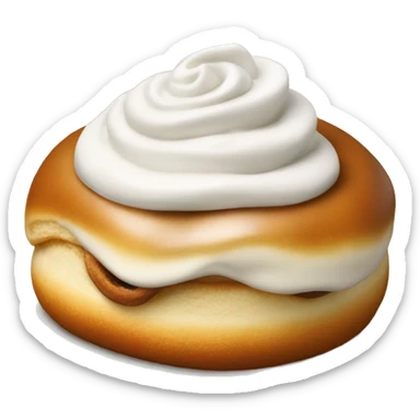 one cinnabon with white cream on top sticker