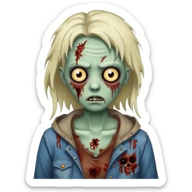Zombie woman sticker