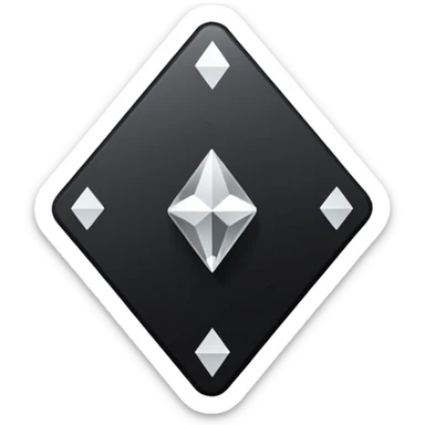 3d diamond shape matte black. diamond shape like on a playing card sticker