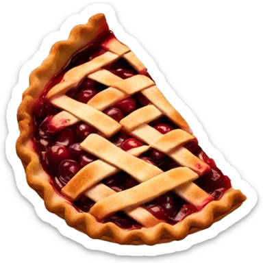 Slice of traditional cherry pie sticker
