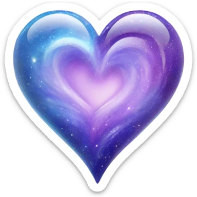 Pastel glass purple blue galaxy heart  sticker