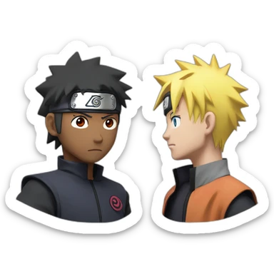 Naruto and Boruto faceoff sticker